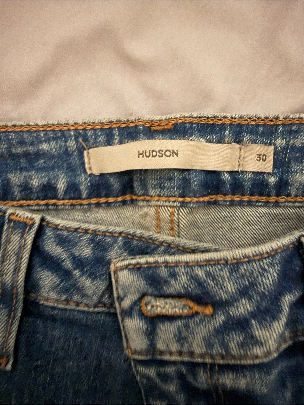 Hudson Jeans Men's Blue Washed Slim Straight Jeans